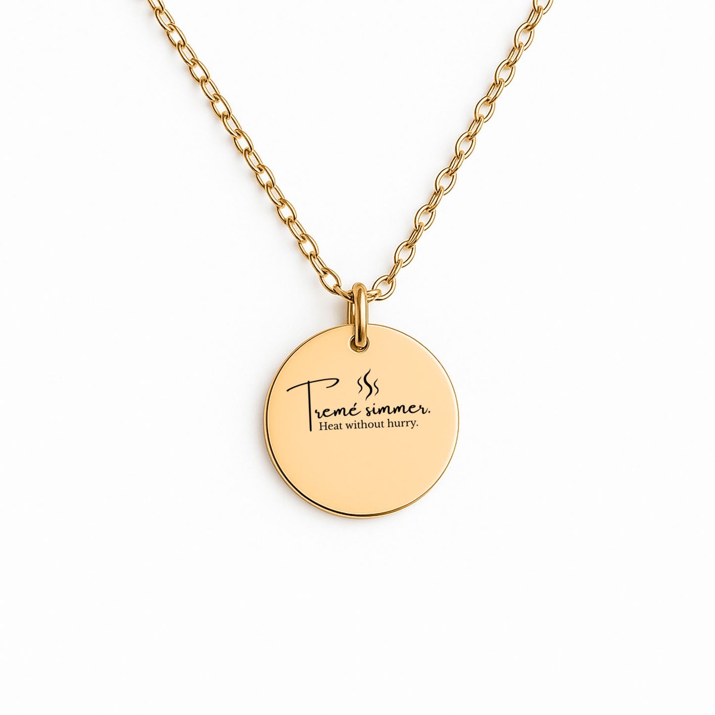 Tremé Simmer – Gold Coin Engraved Necklace