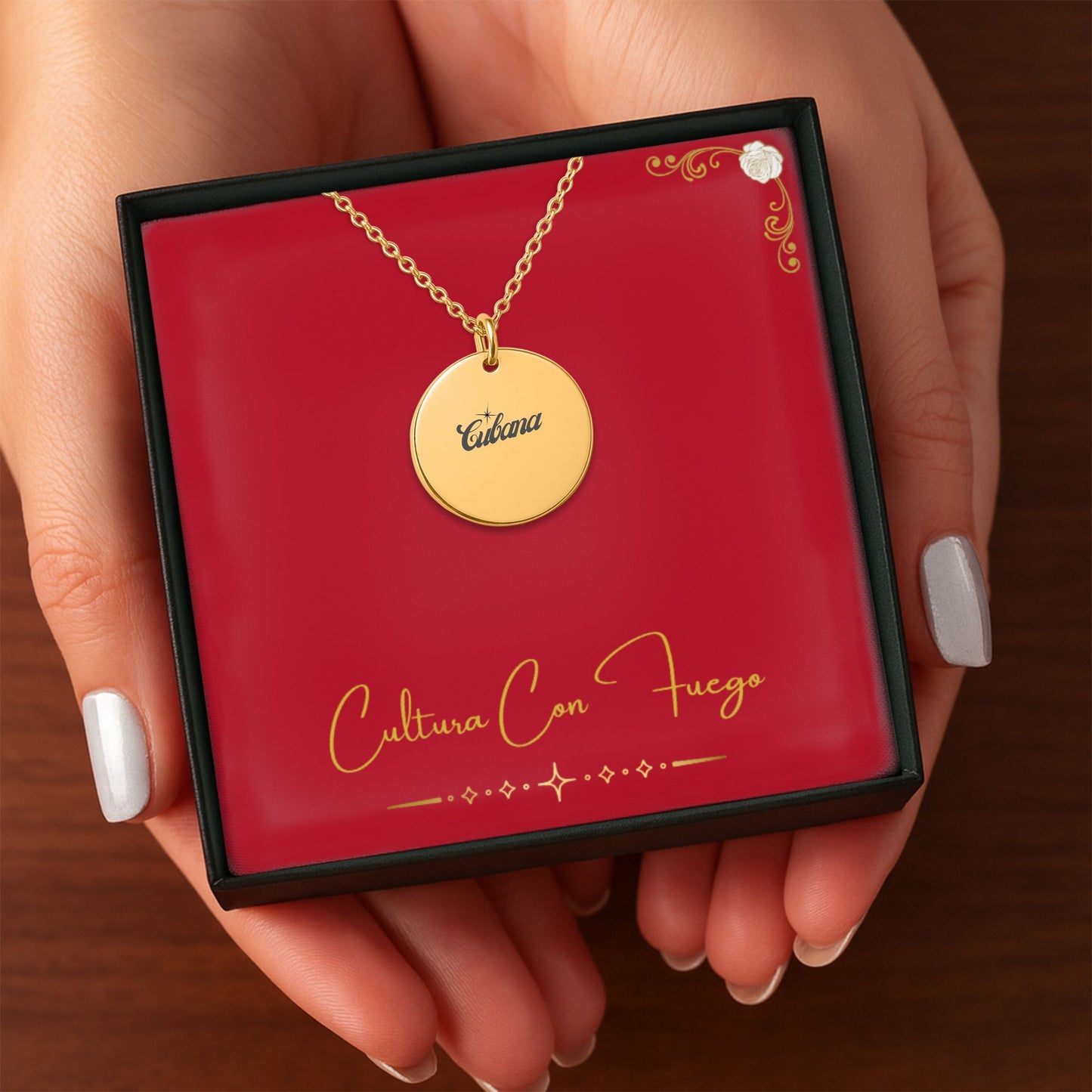 Cubana – Radiant Coin Engraved Necklace