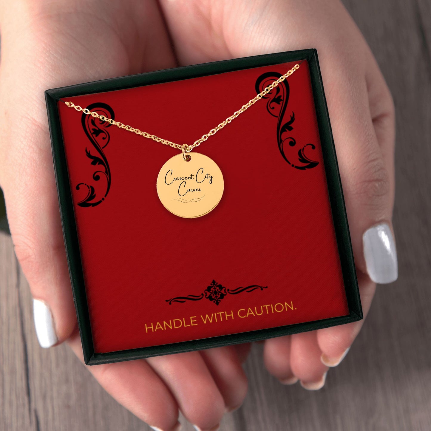 Crescent City Curves – Gold Coin Engraved Necklace