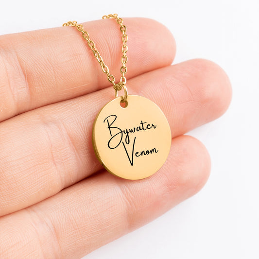 Bywater Venom – Gold Coin Engraved Necklace