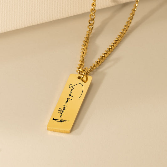 Second Line Swagger – Gold Bar Pendant on Cuban Chain