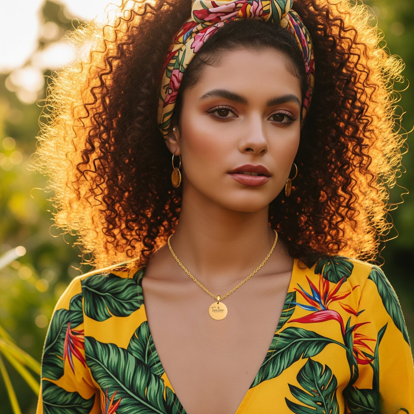 Tremé Simmer – Gold Coin Engraved Necklace