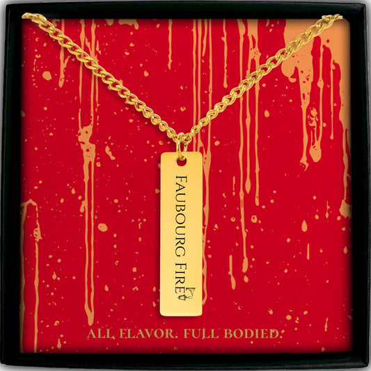 Faubourg Fire – Gold Cuban Chain Engraved Necklace