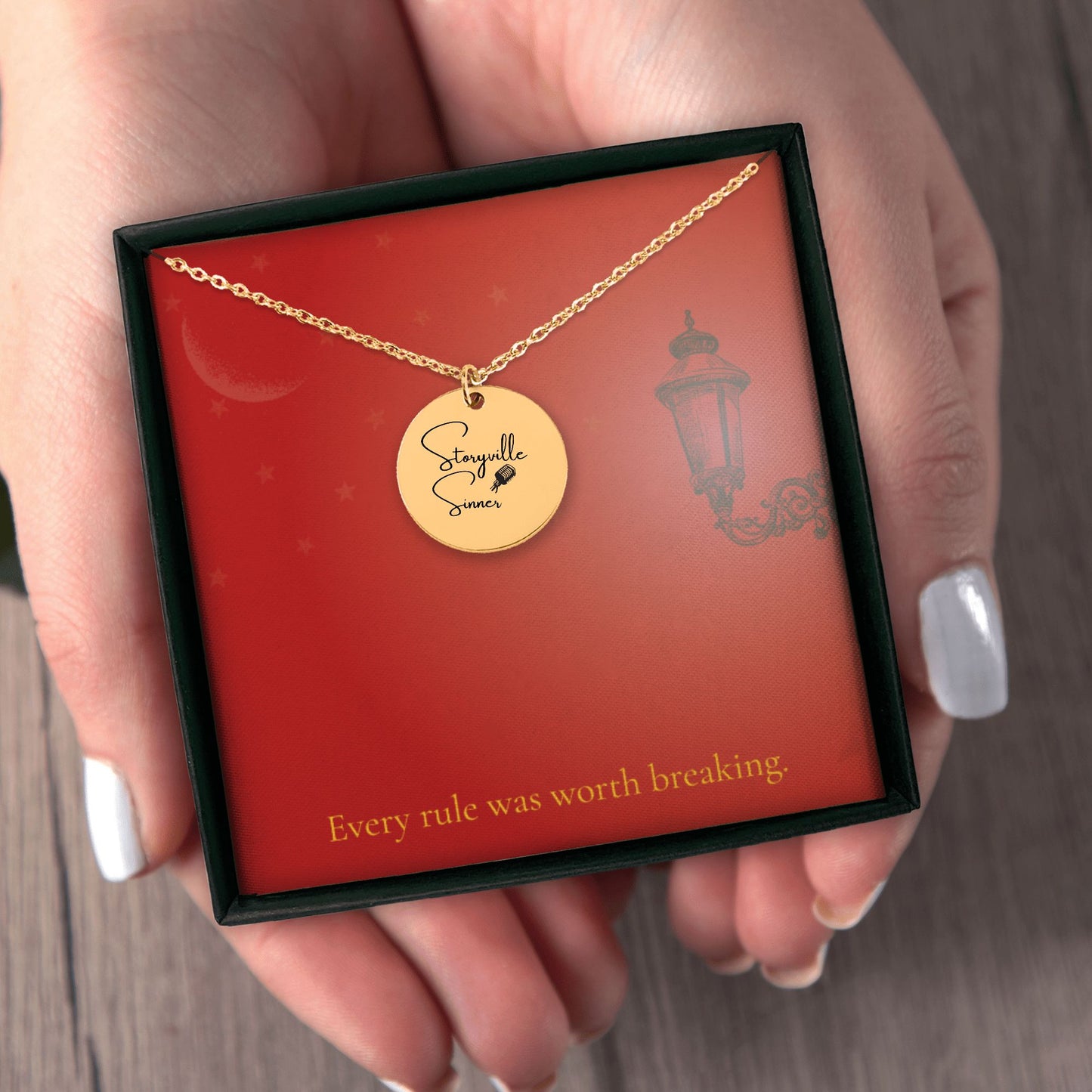 Storyville Sinner – Gold Coin Engraved Necklace