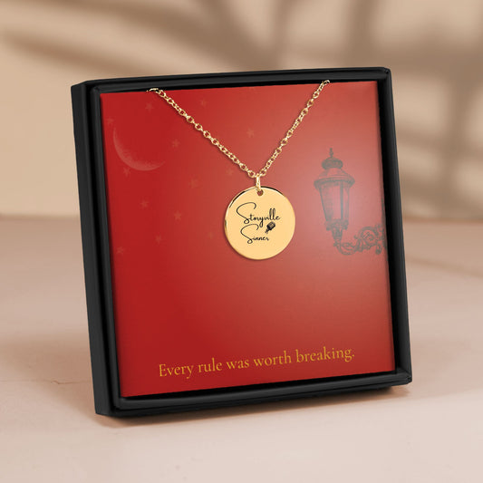 Storyville Sinner – Gold Coin Engraved Necklace
