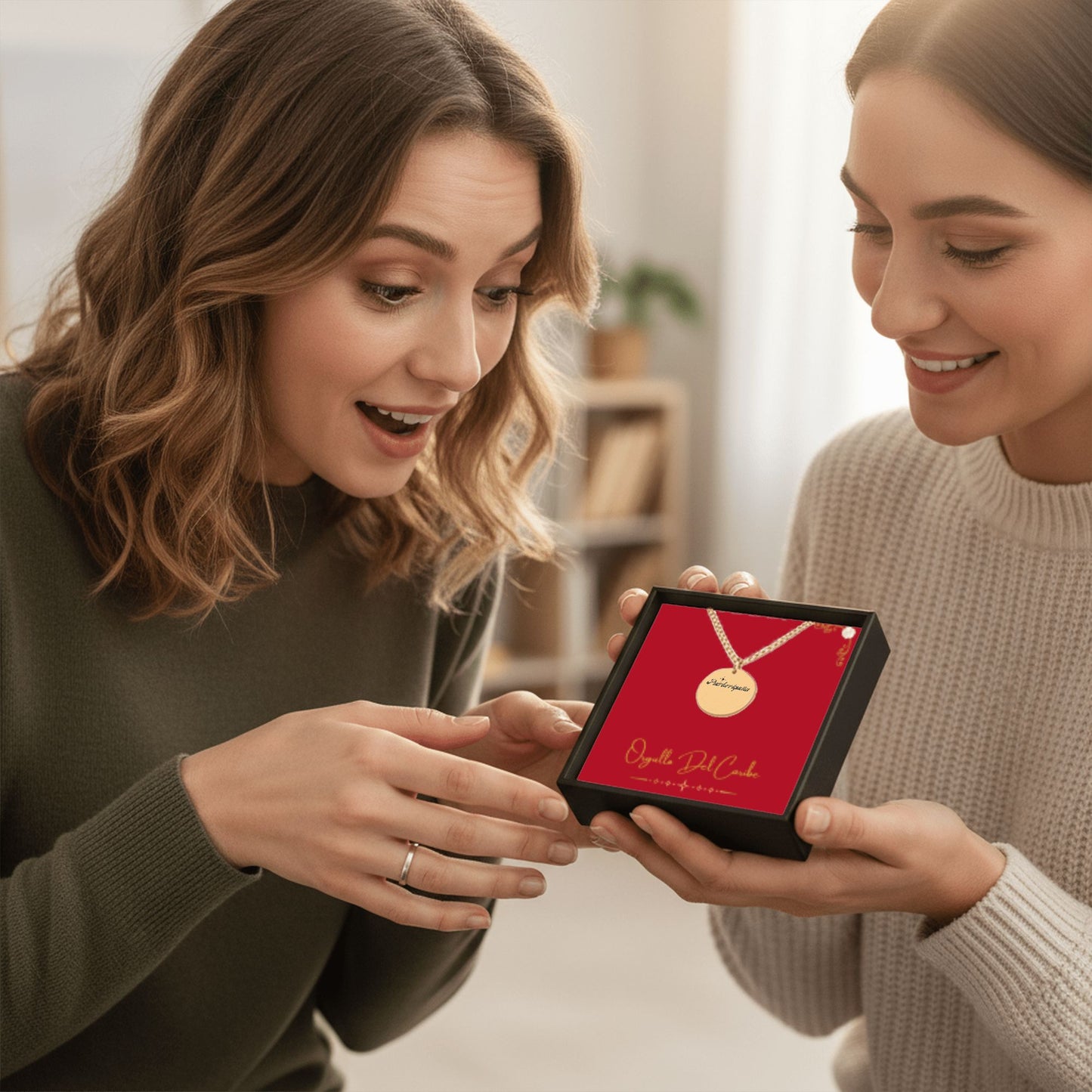 Puertorriqueña – Radiant Coin Engraved Necklace