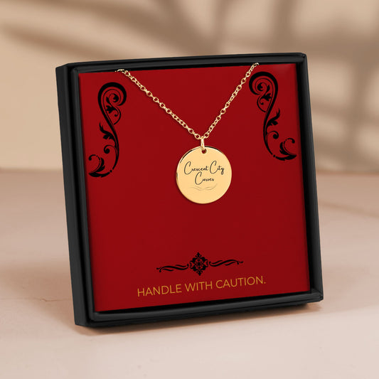 Crescent City Curves – Gold Coin Engraved Necklace