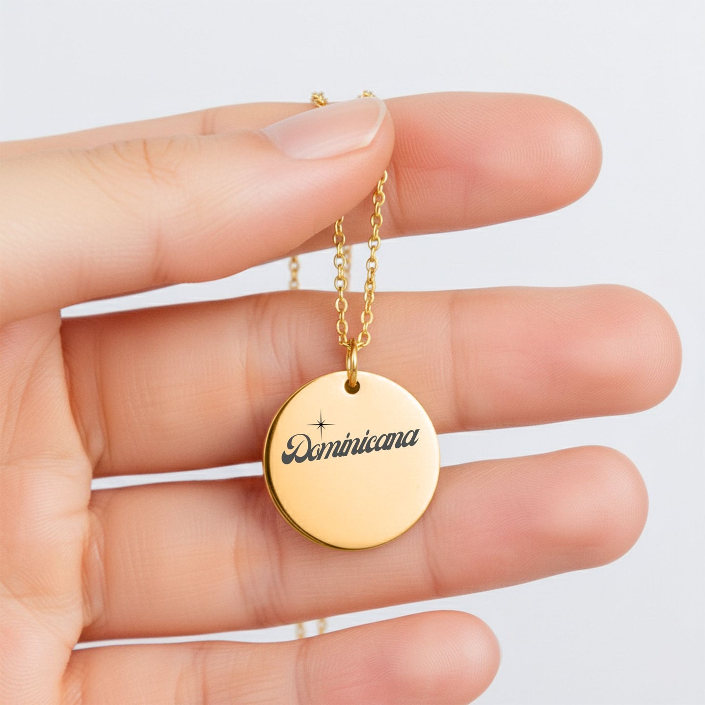 Dominicana – Radiant Coin Engraved Necklace
