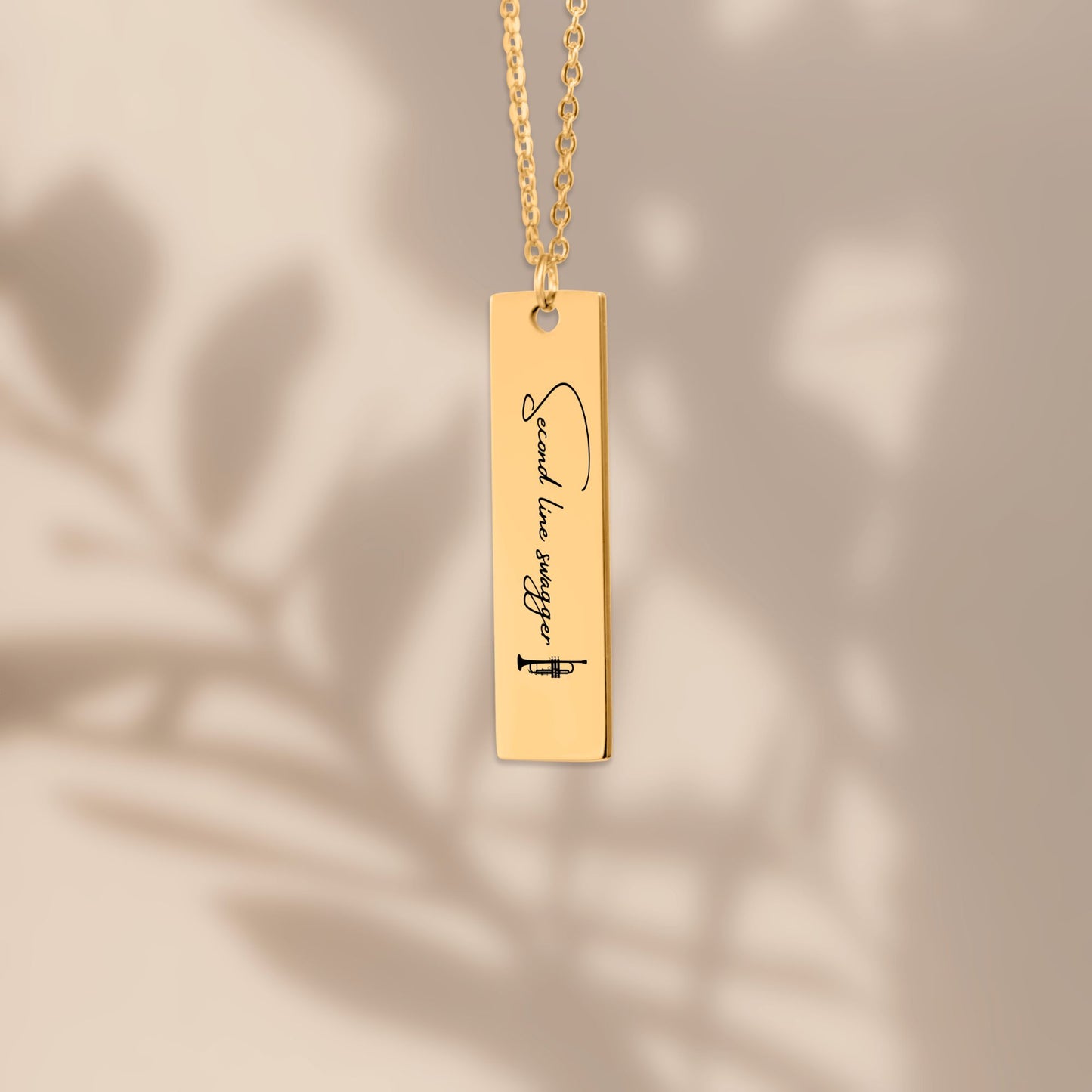 Second Line Swagger – Vertical Bar Engraved Necklace