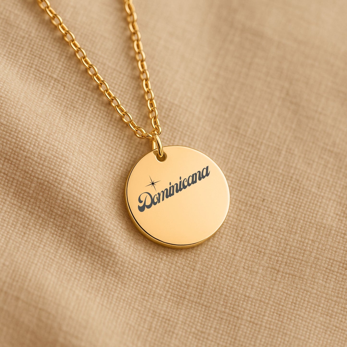 Dominicana – Radiant Coin Engraved Necklace