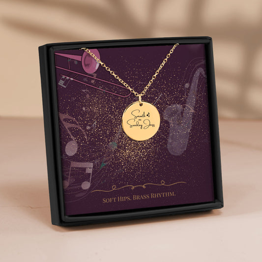 Smooth as Sunday Jazz – Gold Coin Engraved Necklace