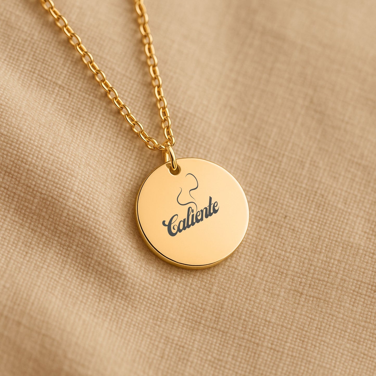 Caliente – Radiant Coin Engraved Necklace