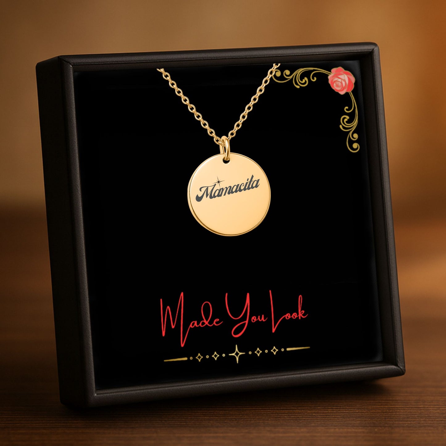 Mamacita – Radiant Coin Engraved Necklace