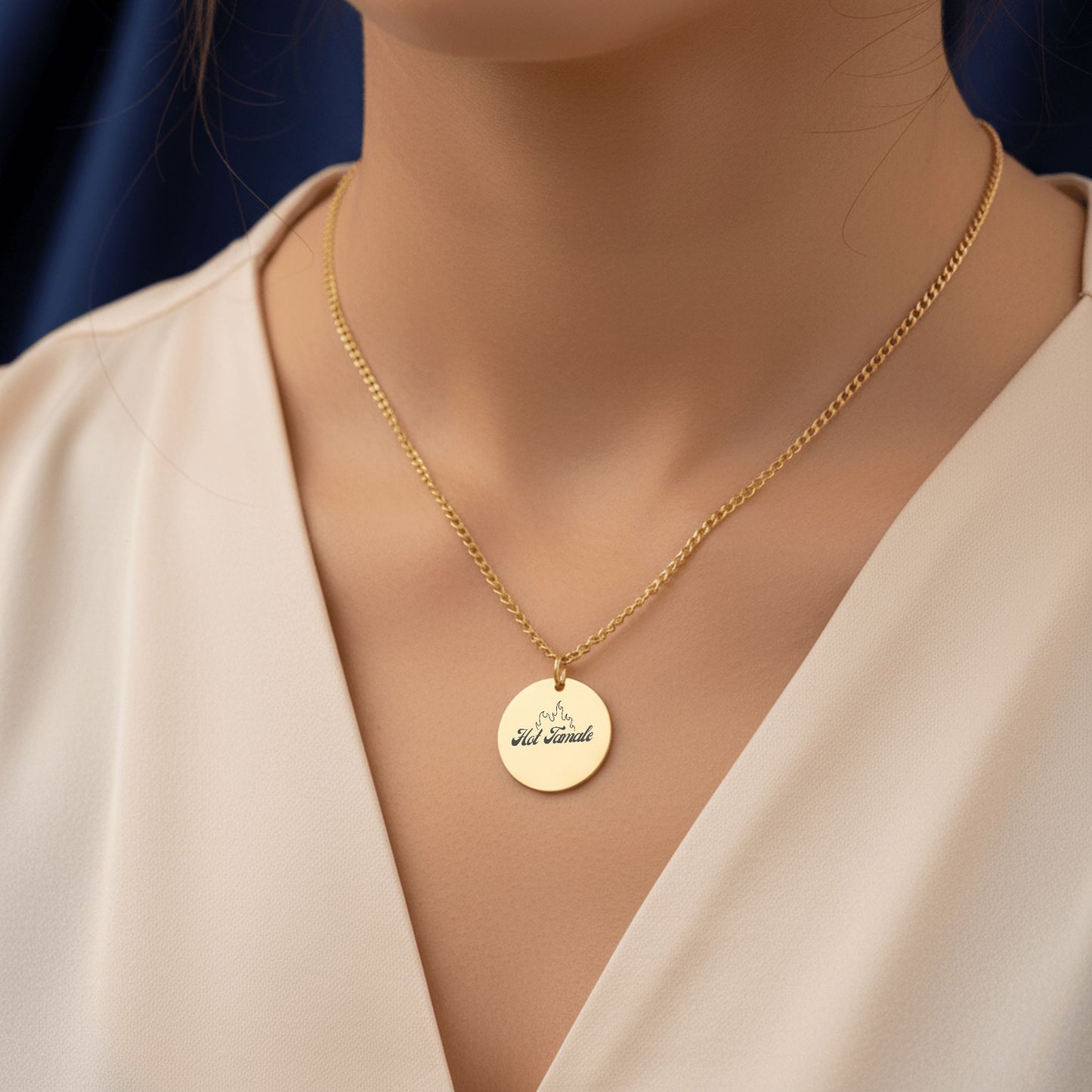 Hot Tamale – Radiant Coin Engraved Necklace
