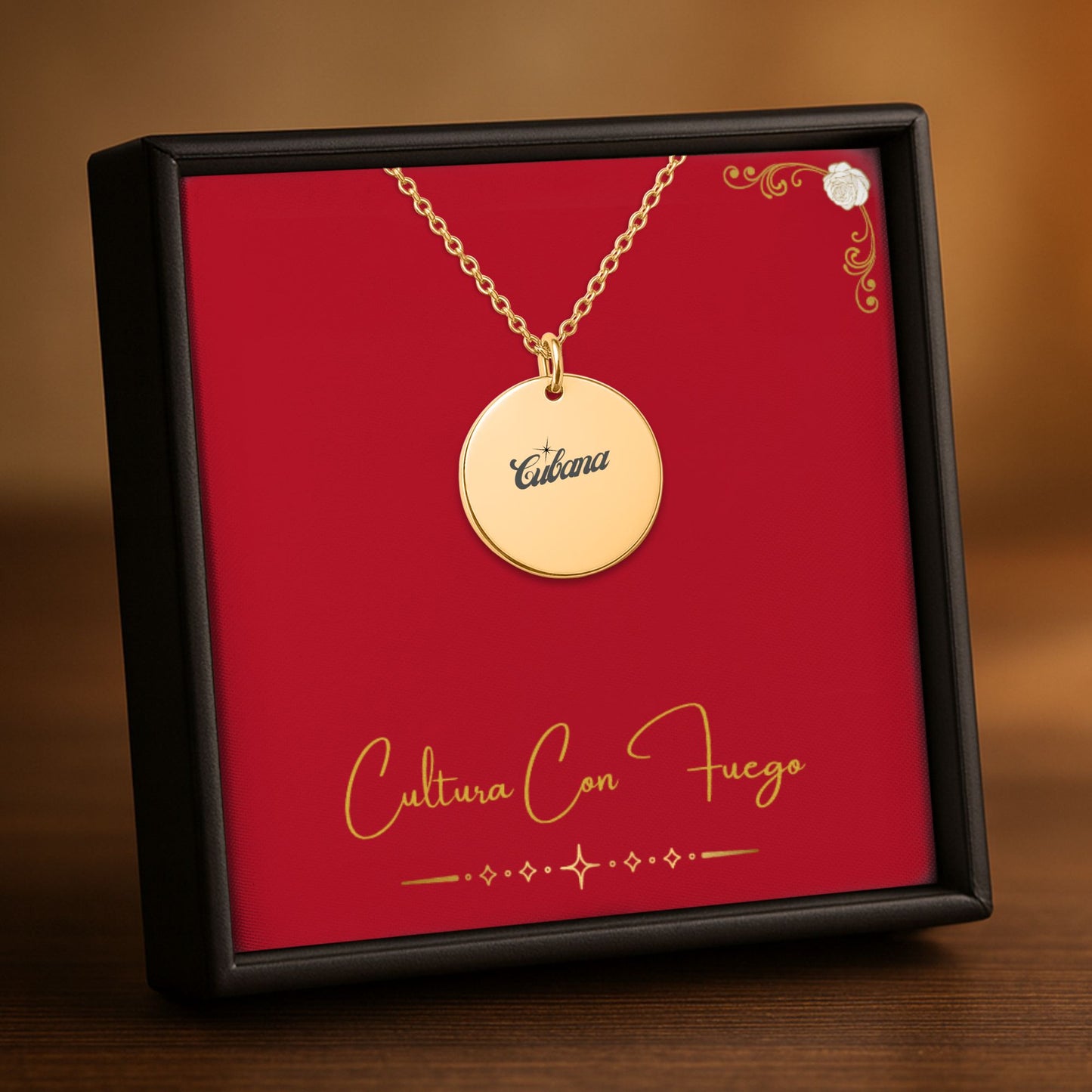 Cubana – Radiant Coin Engraved Necklace
