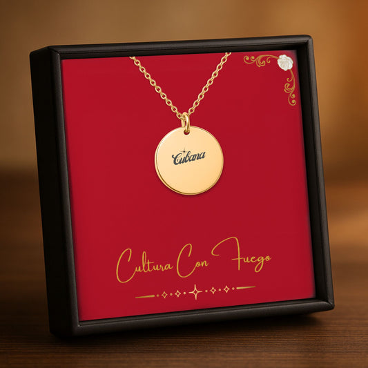 Cubana – Radiant Coin Engraved Necklace