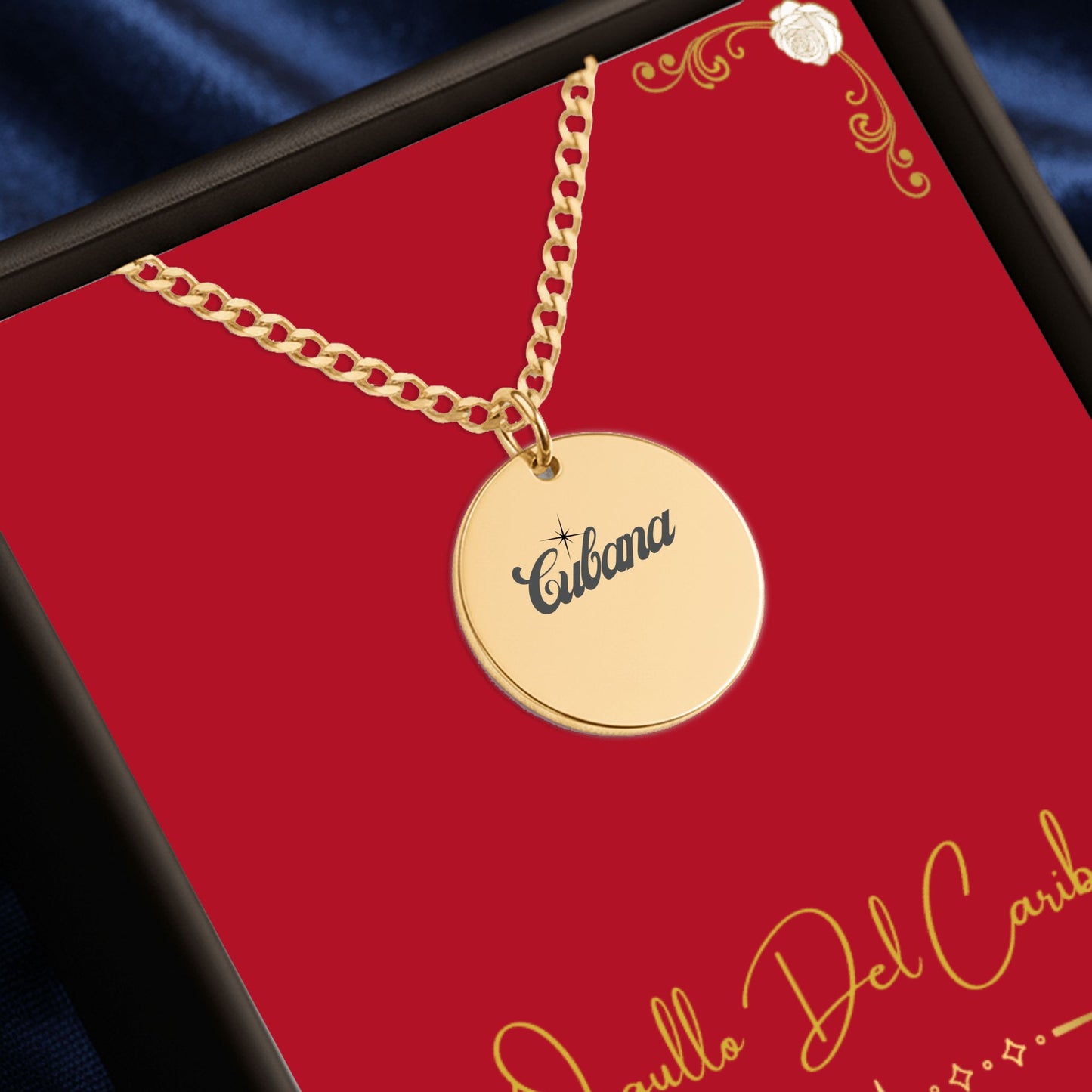 Cubana – Radiant Coin Engraved Necklace