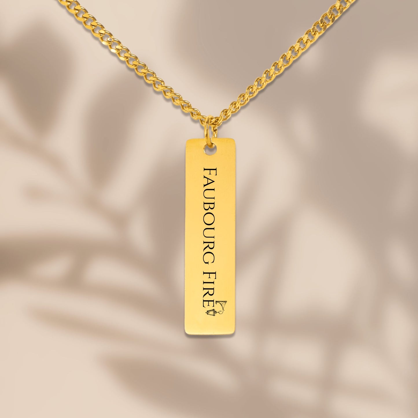 Faubourg Fire – Gold Cuban Chain Engraved Necklace