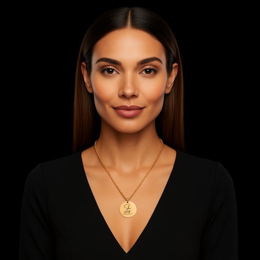 She Sways – Gold Coin Engraved Necklace